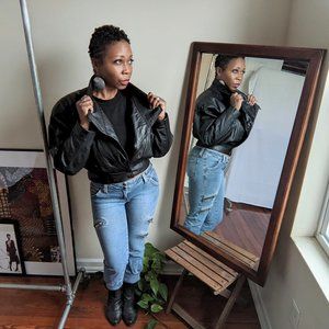 Vintage Bermans Leather Bomber Jacket